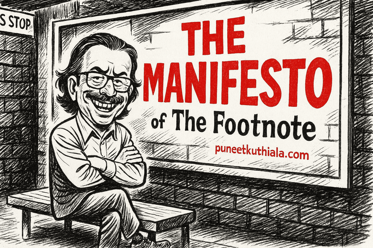 The Manifesto Beyond good, the sketch captures the essence of influence, power, and subtle art in a quirky artistic style.